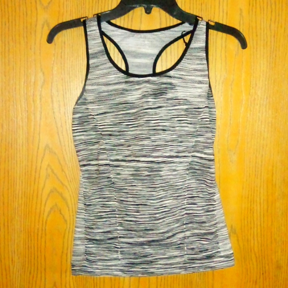 Black/white scrambled TV designed leggings & sports top set @ one size